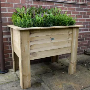 Forest Garden Deep root Wooden Rectangular Planter (H)80cm (W)100cm