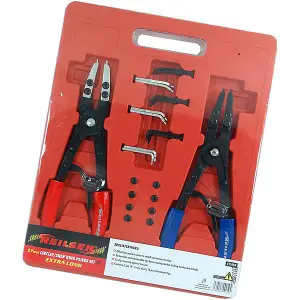 Circlip / Snap Ring Pliers - 2 Piece Set, Extra Long (Neilsen CT1059)