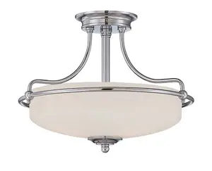 Elstead Griffin 3 Light Semi Flush Ceiling Light Polished Chrome, E27