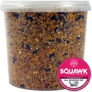 5L SQUAWK All Seasons Wild Bird Food Mix - Year Round Quality Garden Feed