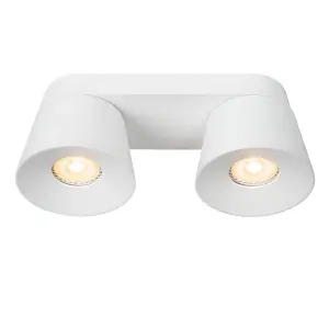 Lucide Trigono Modern Twin Ceiling Spotlight - 2xGU10 - White