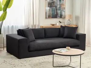 Beliani Modern 3 Seater Sofa Black GLORVIKA