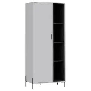 White Dallas bookcase display unit, white & carbon grey oak effect