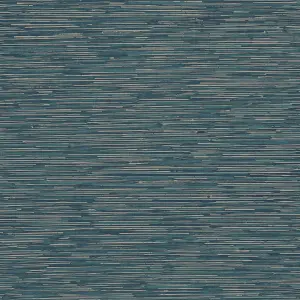 Galerie TexStyle Blue Bronze Effect Vertical Stripe Wallpaper Roll