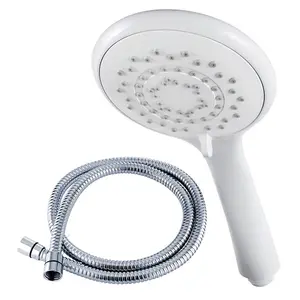 Triton 8000 Series Universal Large Five Spray Shower Head White + 2m Hose