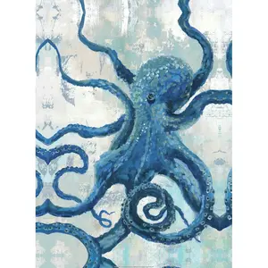 Gold Tentacle Octopus - Wrapped Canvas Painting Print 46cm H x 30cm W x 3.8cm D