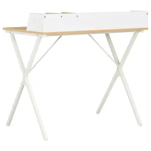 Berkfield Desk White and Natural 80x50x84 cm