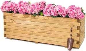 Primrose Pine Raised Flower Bed Planed Trough Planter - Treated Durable Pine & Responsibly Sourced Timber 110cm