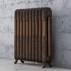 Arroll Daisy Cast iron Bronze 10 Column Radiator, (W)684mm x (H)794mm