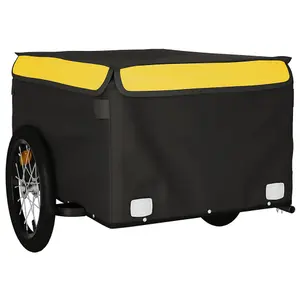 vidaXL Bike Trailer Black and Yellow 45 kg Iron