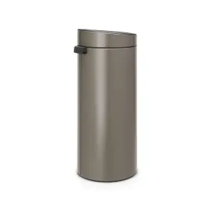 Brabantia Touch Tall Platinum Metallic effect Metal Bin - 30L Freestanding