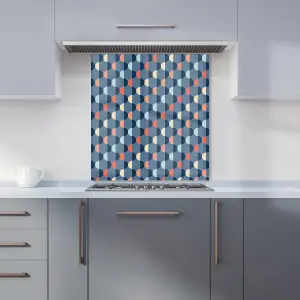 Geometric Pattern Premium Glass Kitchen Splashback W700mm x H750mm