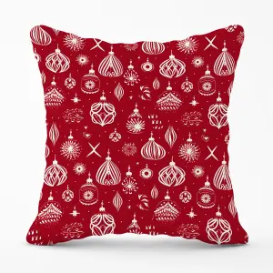 Red Christmas Decorations Pattern Cushions 60cm x 60cm