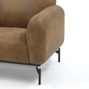 Faux Leather Suede Brown Aria Accent Chair