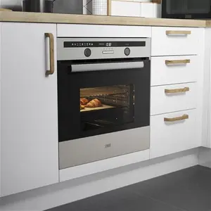 Cooke & Lewis Clmfsta Built-In Single Multifunction Oven - Brushed Black & Grey Stainless Steel Effect