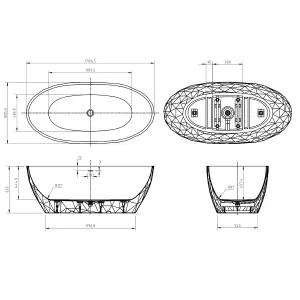 Viktor Benson Krystal 1700 x 800mm Freestanding Bath