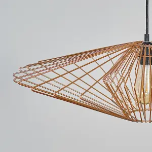 ValueLights Sinat Geometric Design Copper Wire Basket Cage Ceiling Pendant Light Shade