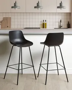 Set of 2 Bar Chairs EMMET Black