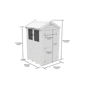 DIY Sheds 4x4 Apex Shed - Single Door With Windows