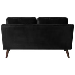 2 Seater Velvet Sofa Black LOKKA