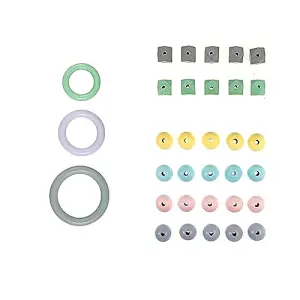 Wooden Craft Accessories Pack: 33 pieces: Assorted Colours