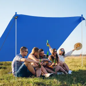 Costway 3 x 3 M Camping Beach Canopy Tent Large Outdoor Sunshade w/ 2 Poles