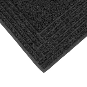 JVL Mud Grabber Spaghetti Scraper Doormat, 40x60cm, Grey Border