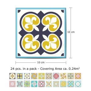 Walplus Malia Colourful Tile Stickers PVC