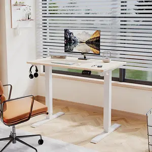 Hieronymus Electric Height Adjustable T-Shape Standing Desk Black / White / 122 x 100 x 60 cm