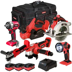 Excel 18V 6 Piece Power Tool Kit with 3 x 5.0Ah Batteries EXL10195