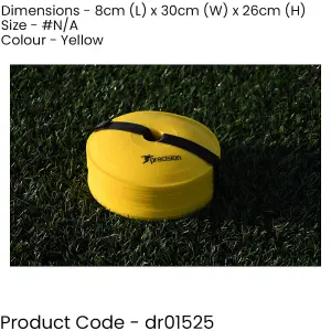 40x YELLOW Near Flat Sports Pitch Markers 8.5 Inch Round Slim Cones & Carry Bag