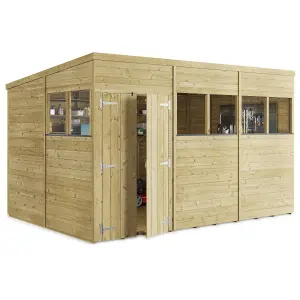 BillyOh Switch Tongue and Groove Pent Wooden Shed - 12x8 Windowed - 11mm Thickness