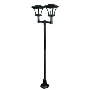 GardenKraft 19510 Twin Head Solar Powered Lamp Post Garden Light