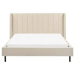 Boucle EU King Size Bed Beige VILLETTE