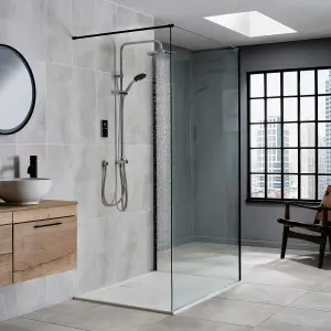 Triton Gloss Silver effect Thermostatic Electric Shower, 9kW