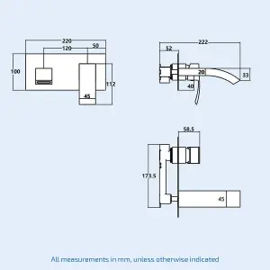 Nes Home Designer Bathroom Concealed Wall Mounted Waterfall Basin Sink Single Lever Tap