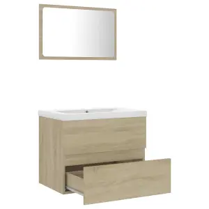 Berkfield Bathroom Furniture Set Sonoma Oak Engineered Wood