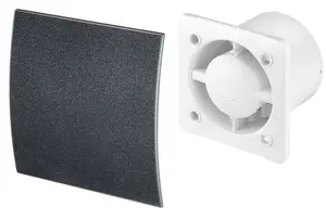 Awenta 100mm Pull Cord Extractor Fan Graphite Structure Front Panel ESCUDO Wall Ceiling Ventilation