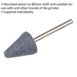 High-Performance Mounted Die Grinder Wheel - 15mm Head - 3mm Shaft for Air Tools