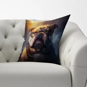 Bulldog Splashart Golden Cushions 60cm x 60cm