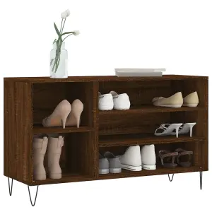 Berkfield Shoe Cabinet Brown Oak 102x36x60 cm Engineered Wood