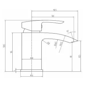 Matt Black Curve Waterfall Cloakroom Basin Mixer Tap Sink Mono Bathroom + Waste