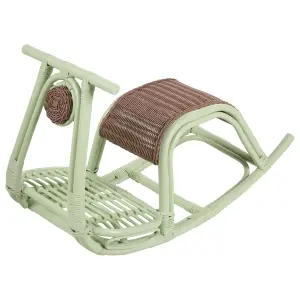 Rattan Kids Rocking Chair Light Green ASPRIA