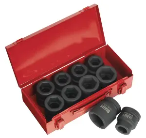 Sealey Impact Socket Set 10pc 1"Sq Drive Metric/Imperial AK688