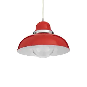 Interiors by Premier Jasper Red and Chrome Pendant Light