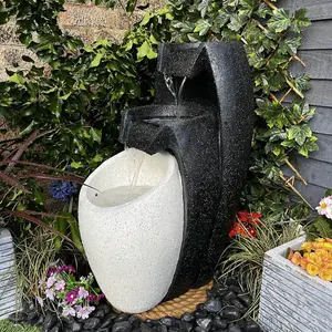 3 Flowing Vases Contemporary Mains Plugin Powered Water Feature