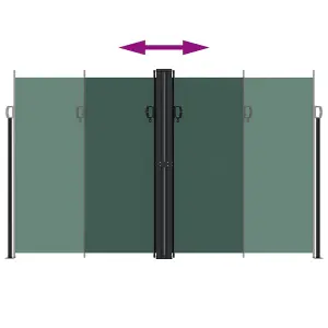 Berkfield Retractable Side Awning Dark Green 200x1000 cm