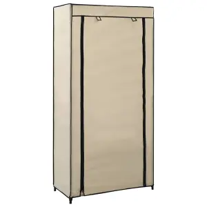 Berkfield Shoe Cabinet with Cover Cream 58x28x106 cm Fabric