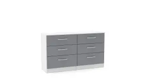 Birlea Lynx 6 Drawer Chest White & Grey