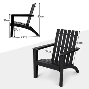 Costway Solid Acacia Wood Adirondack Chair Outdoor Patio Chair Lawn Chair